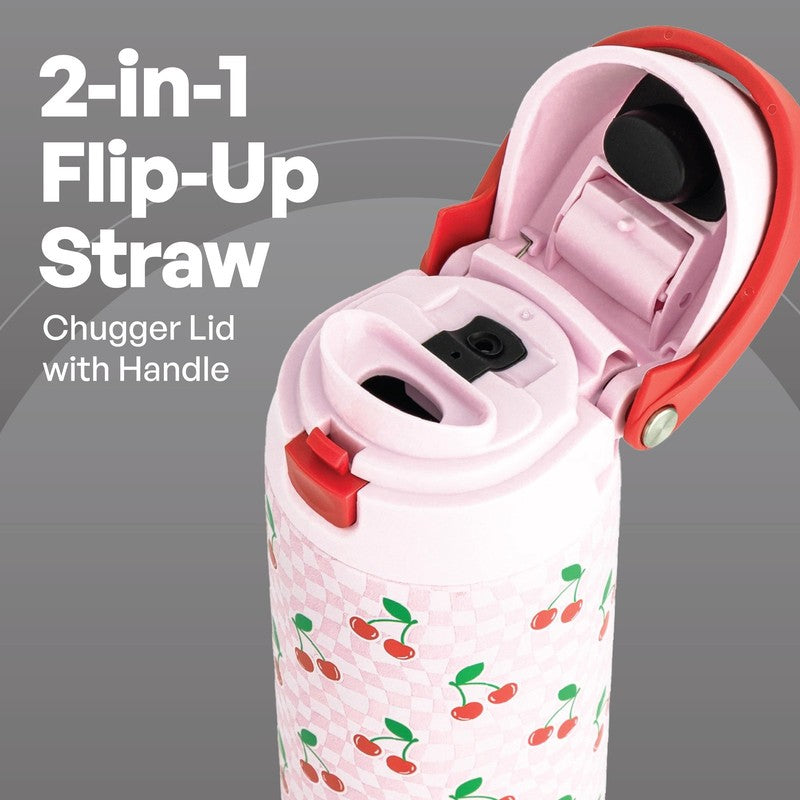 24oz Stainless Steel 2-in-1 Water Bottle with Straw and Chug Lid Candy Hearts1