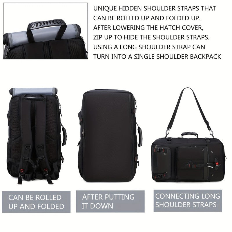 A 50L Large Capacity Hiking Backpack, Outdoor Camping Backpack, Convertible Shou8