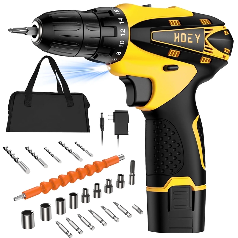 12V Cordless Drill Set Electric Screwdriver Tool Kit 1 Battery & Charger Bag8