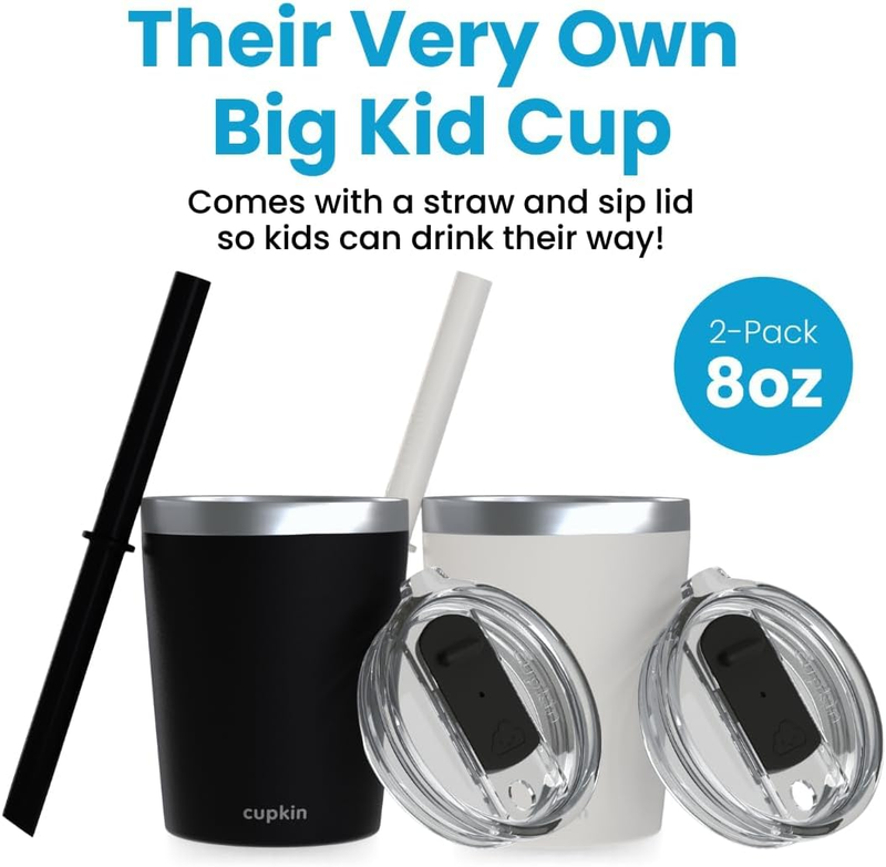 Trainer Sippy Cup 8oz Stainless Steel Set 2 Kids Stackable Tumblers1