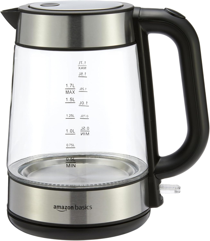 Fast Boiling Electric Kettle with Glass Carafe, BPA Free, 1.8 Quarts0