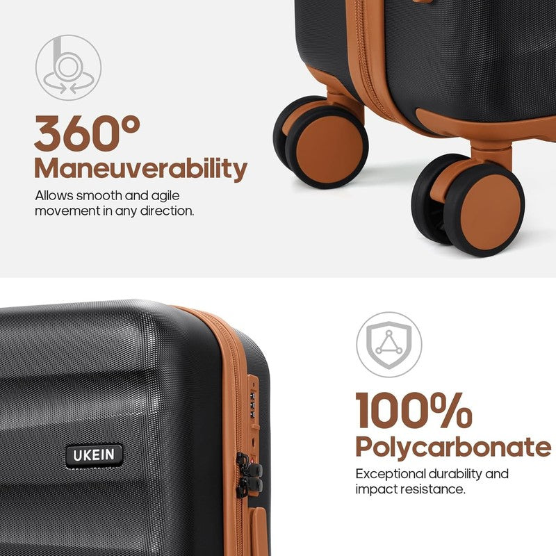3 Piece Luggage Set w/ Backpack PC Carry On Spinner Hardshell Suitcase TSA Lock2