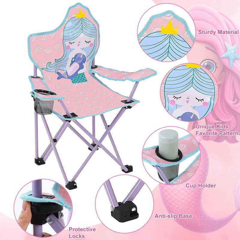 Kids Folding Outdoor Lawn & Camping Chair w/ Cup Holder & Carry Bag2