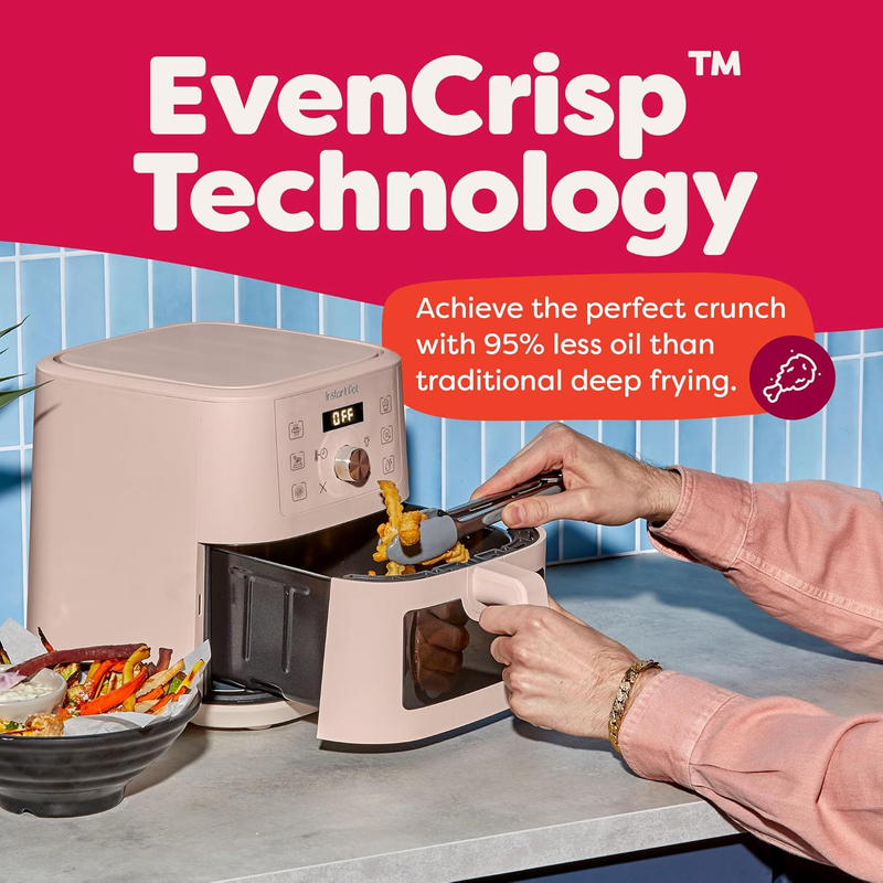 4Qt Vortex 6 in 1 Mini Air Fryer Air Fry Roast Bake Reheat Rosewater5