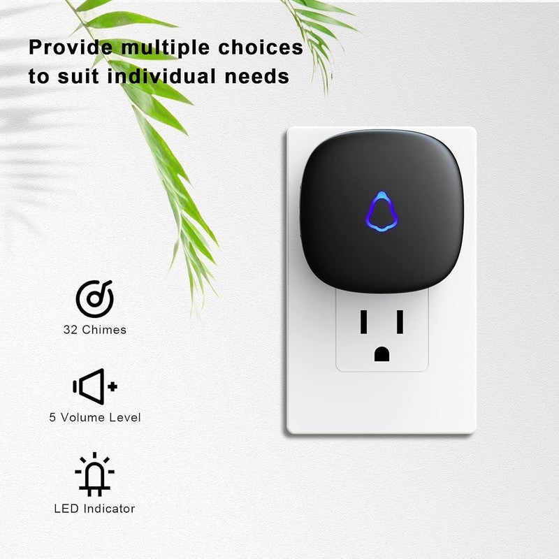 Wireless Doorbell, Easy Installation, Waterproof, Adjustable Volume, 58 Chimes, 1