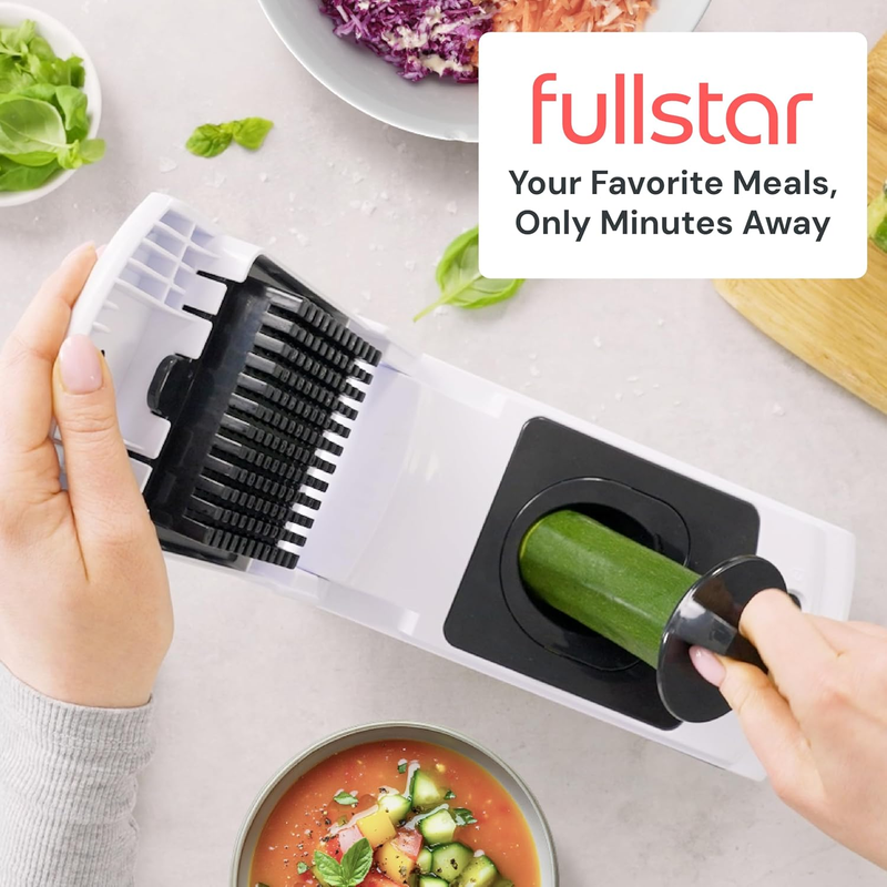 4-in-1 Vegetable Chopper & Spiralizer Food Chopper with Container White8