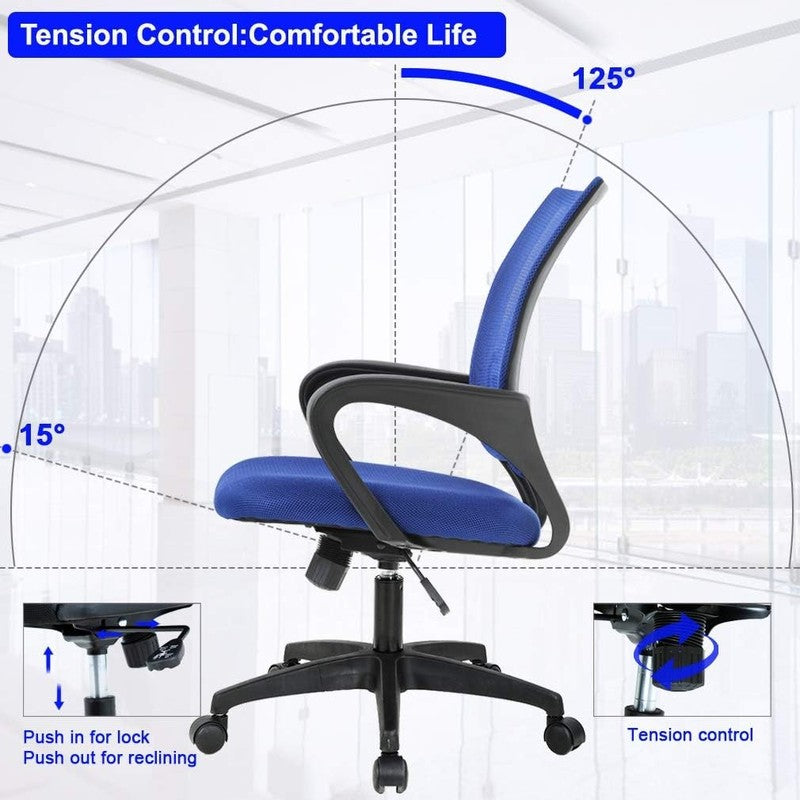 | Ergonomic Office Chair | Mid Back Swivel Desk Chair | Breathable Backrest & Lu7