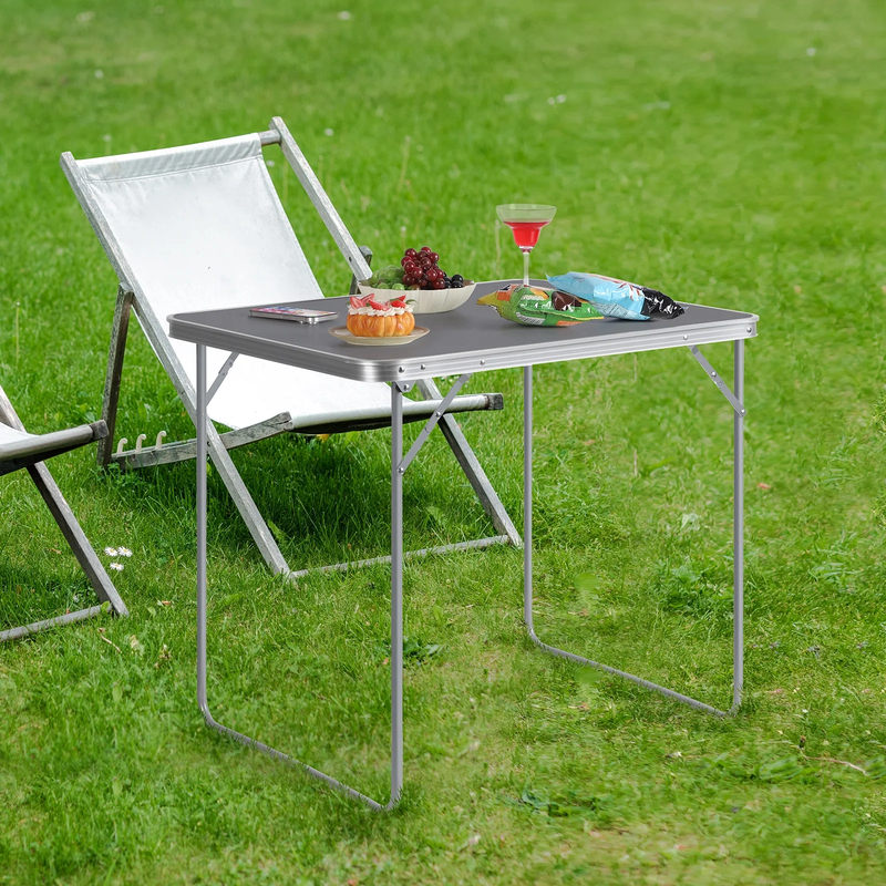 Space Saving Folding Table, Multi-Purpose Charcoal Gray Card Table for Kitchen,4