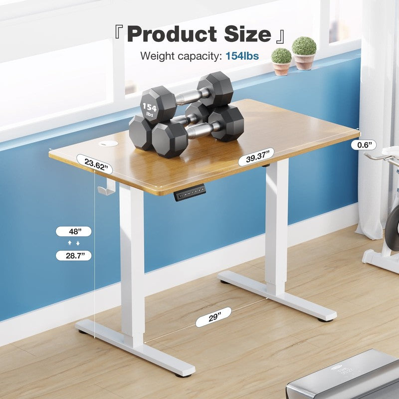 Electric Standing Desk, Height Adjustable Desk, 40 X 24 Inches Ergonomic Stand u6