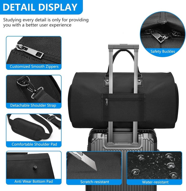 2in1 Garment Duffle Bag Carry On Shoe Pouch Travel Suit Bag Me4