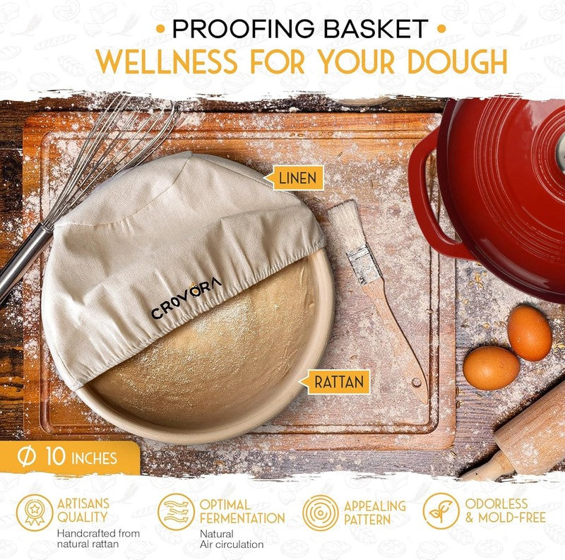 6 QT Enameled Cast Iron Dutch Oven for Bread Baking with Lid   Incl. Sourdough B3