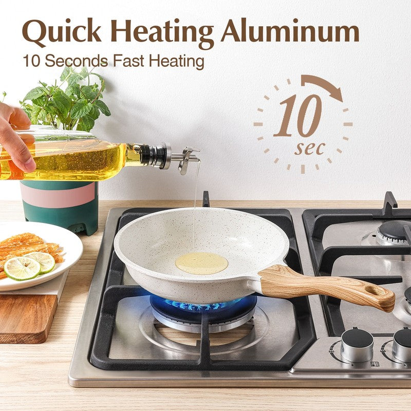 Ceramic Nonstick Pots and Pans Set, 17Pcs Healthy Non Stick Cookware Set with Po10
