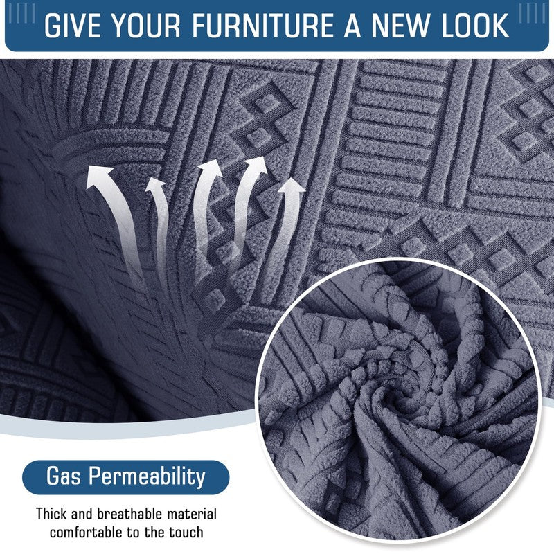 3-Piece Recliner Chair Cover Dark Gray Stretch Slipcover with Pocket5