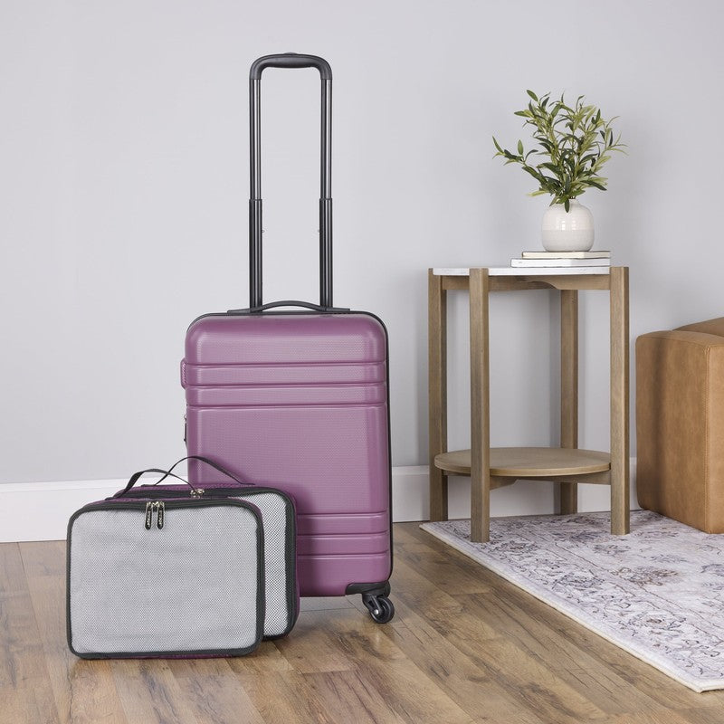 3Pc Hardside Luggage Set 360 Spinner Wheels Carry On Packing Cubes Blue Water1