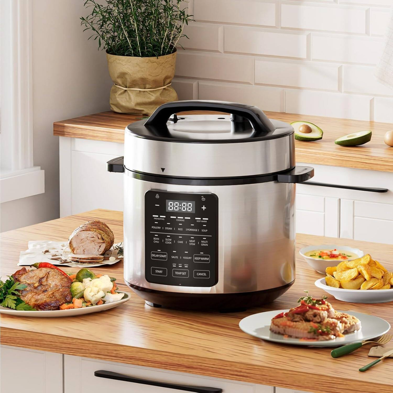 6 Quart Electric Pressure Cooker, 12-in-1 Multicooker & Slow Cooker8