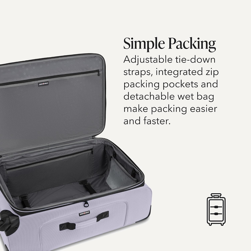 Sion 30 Inch Large Checked Spinner Luggage Softside Expandable Evening Haze2