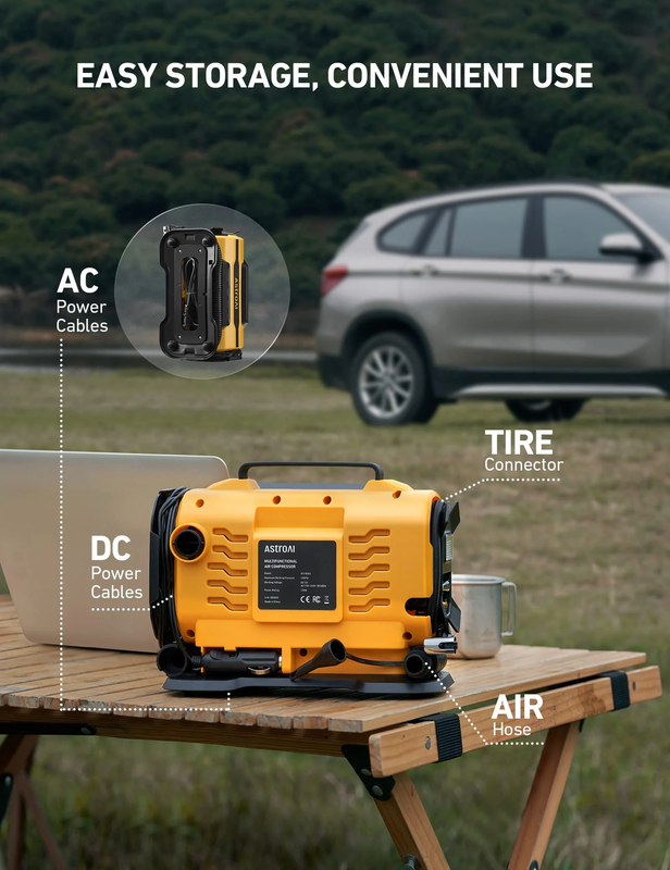 Tire Inflator Air Compressor, 150 PSI Car Tire Air Pump with Dual Metal Motors 17