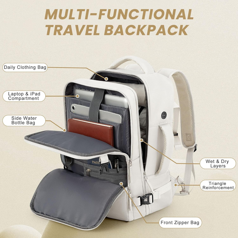 Travel Backpack Women Carry On Personal Item USB 16in Laptop Flight Bag3