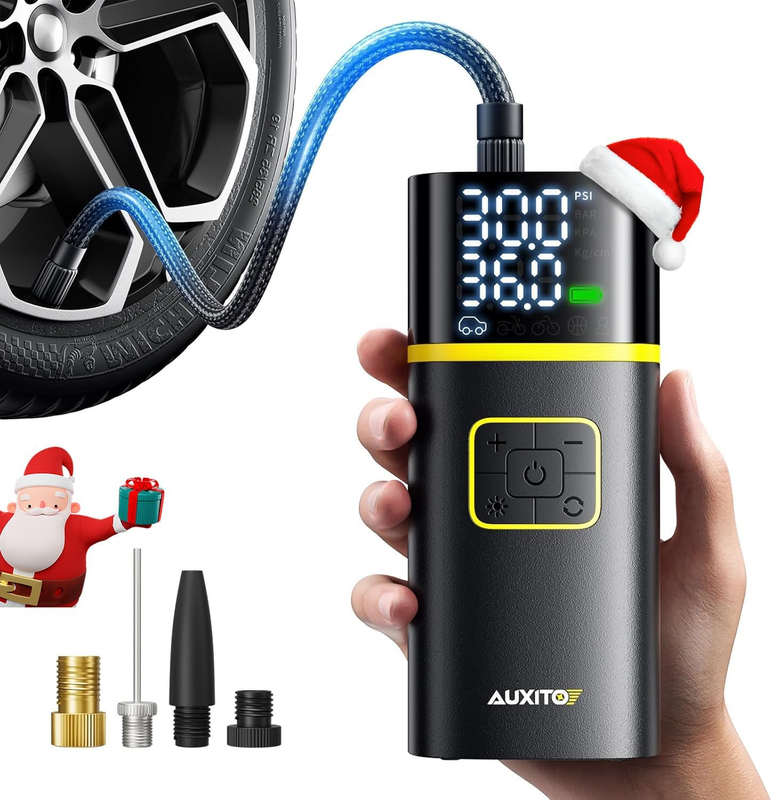 Tire Inflator Portable Air Compressor   150PSI Bike Pump 1Min Fast Inflate with 0