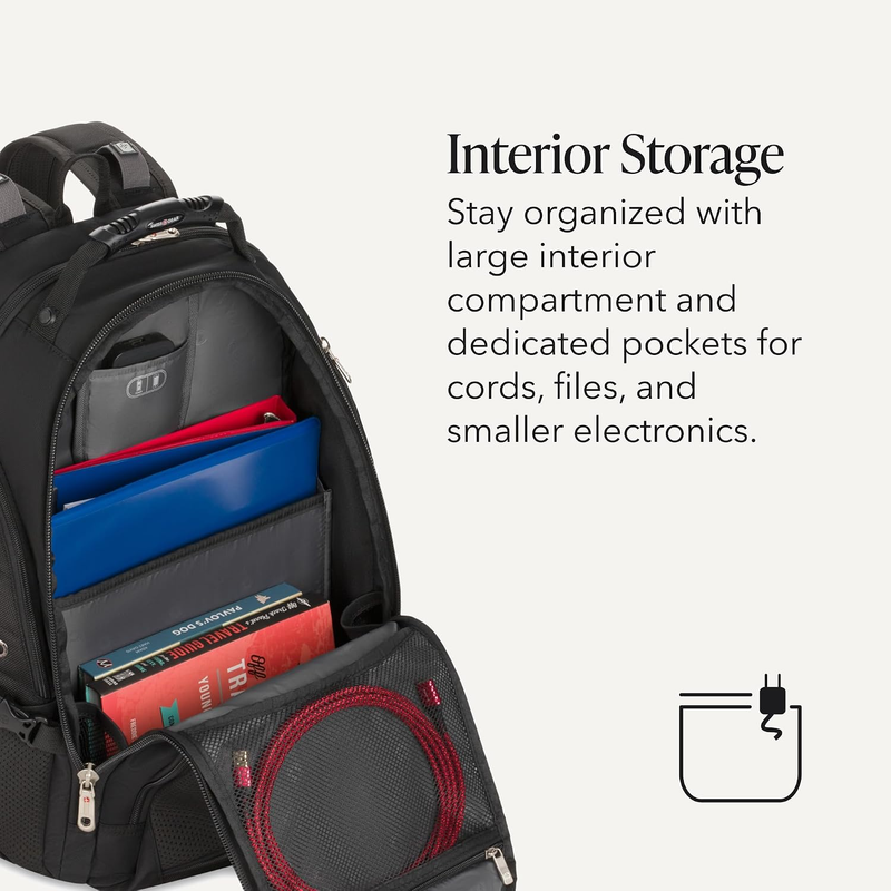 Sion 2Pc Carry On Spinner Luggage Set w/ 17in Laptop Backpack Black5