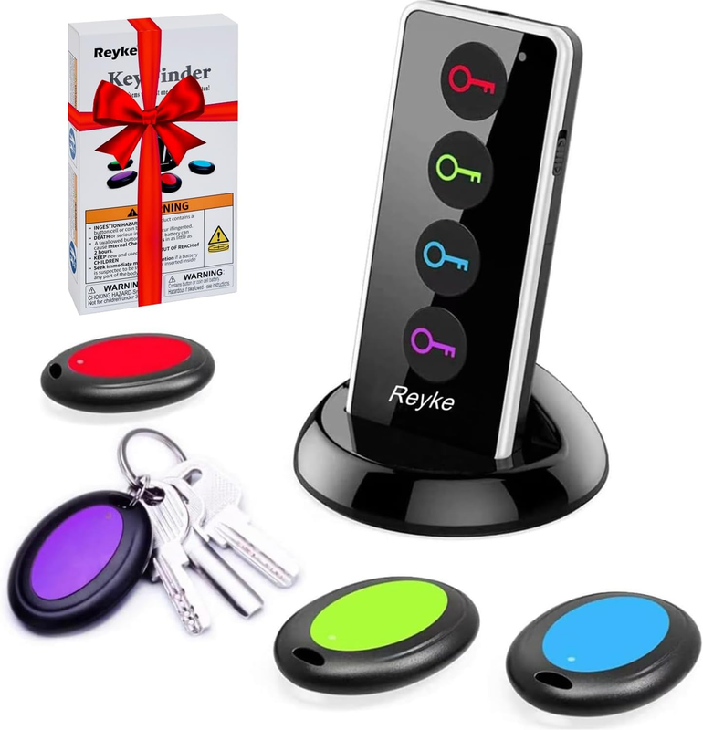 Key Finder RF Item Locator 4 Pack 80dB 131ft Range Wireless Tracker0