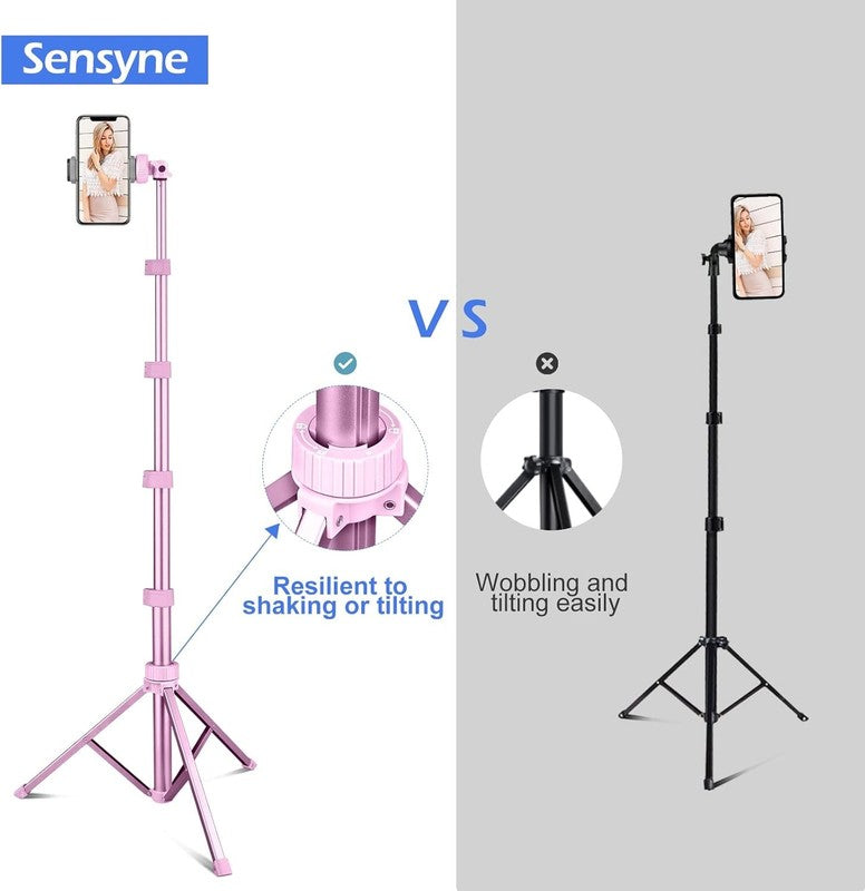 62'' Phone Tripod Selfie Stick w Wireless Remote Cell Phone Stand4
