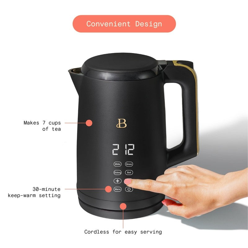 1.7L Electric Kettle 1500W Black Sesame by Drew Barrymore, One-Touch4