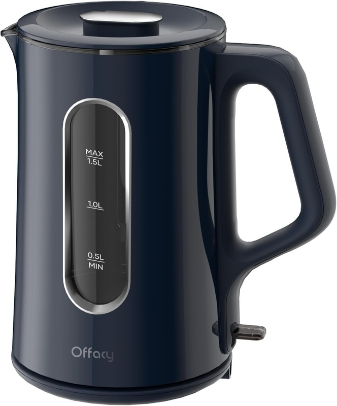 Electric Kettle 1.5L 1200W Glass Double Wall Fast Boil BPA Free Navy Blue7