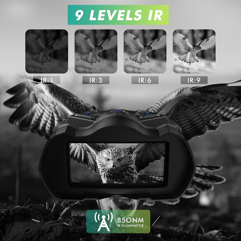 Night Vision Binoculars 9 Level IR, 10X Zoom, 3.5" HD Screen + 32GB Card3