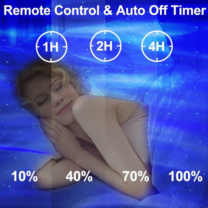 Star Projector Aurora Lights w/ Bluetooth Speaker White Noise Remote Night Light4