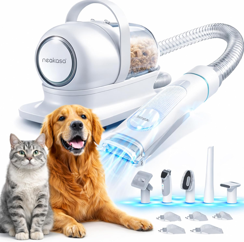 P1 Pro Pet Grooming Kit Vacuum 99% Hair Clippers 5 Tools Dog Cat9