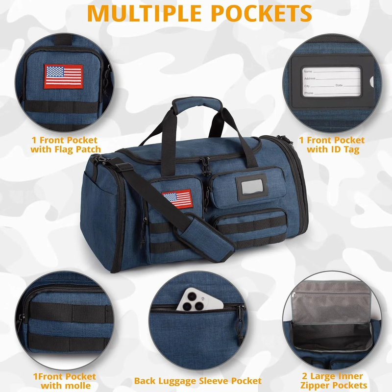 58L 3 in 1 Expandable Gym Duffle Bag Travel Backpack w/Shoe Compartment3