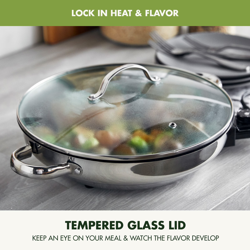 Stainless Steel 12” Ceramic Nonstick Electric Skillet2