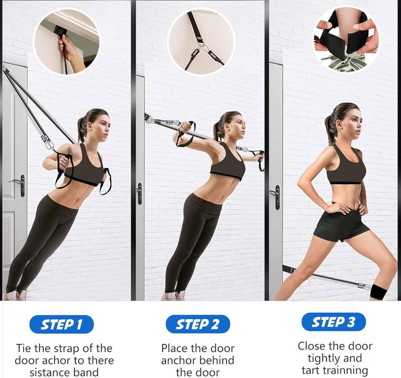 Pilates Bar Kit w/ Stackable Resistance Bands Full Body Home Gym Exercise5