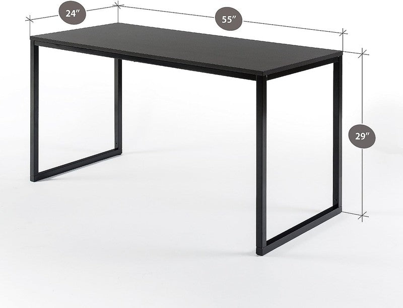 Jennifer 55" Desk   Black Frame, Espresso Top, Office Computer Workstation2