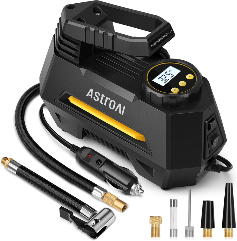 Portable Tire Inflator with Digital Gauge & LED Light   12V Air Pump10
