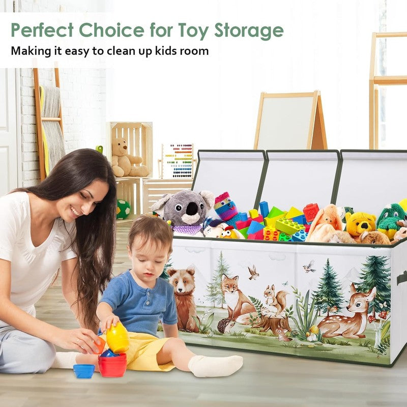 Large Toy Box Chest Collapsible Oxford Storage Box Kids Flip Lid5