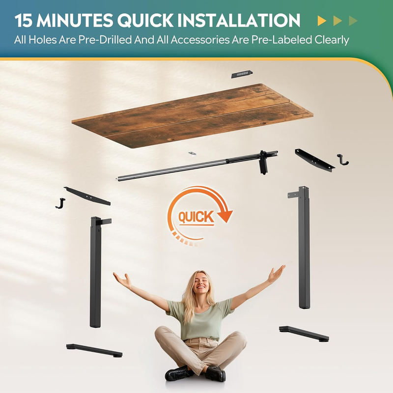 Electric Standing Desk 55" Height Adjustable Desk with Memory Presets6