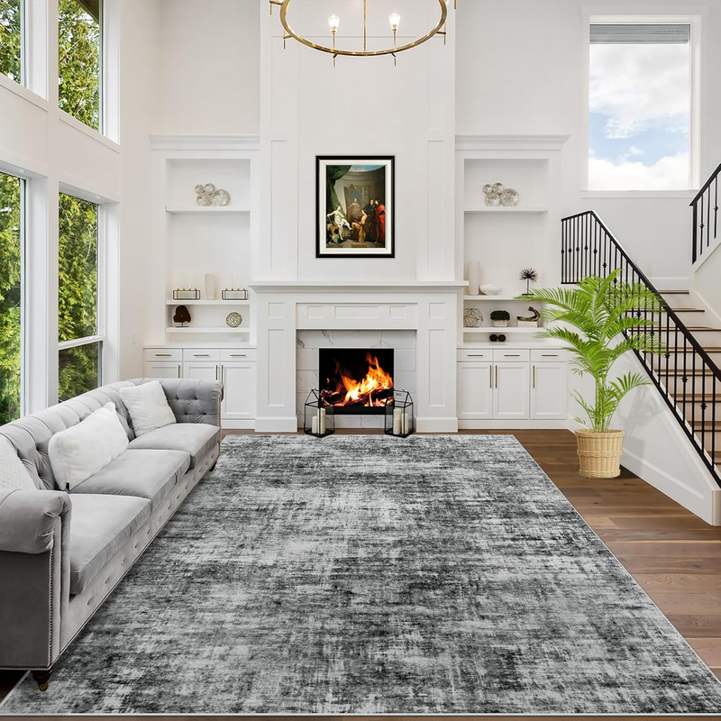 8X10 Area Rugs Washable Rug: Modern Abstract Living Room Rug Soft Anti-Skid Thin7