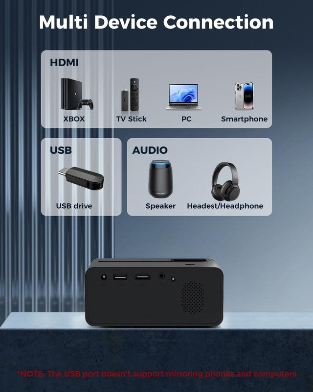 Portable Mini Projector 1080P HD, Compatible with iOS/Android/TV Stick6