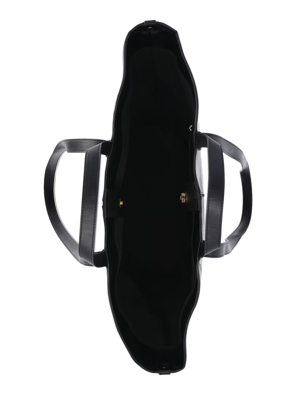 Women'S Faux Leather Tulip Tote Handbag, Black3