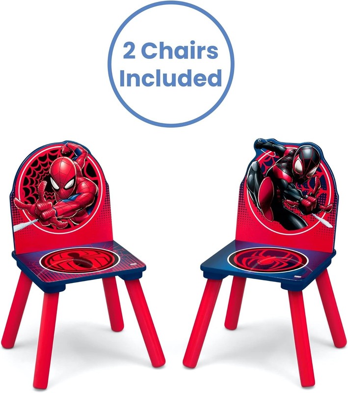 Spider Man Kids Table Set with Storage 2 Chairs Blue Red Greenguard5