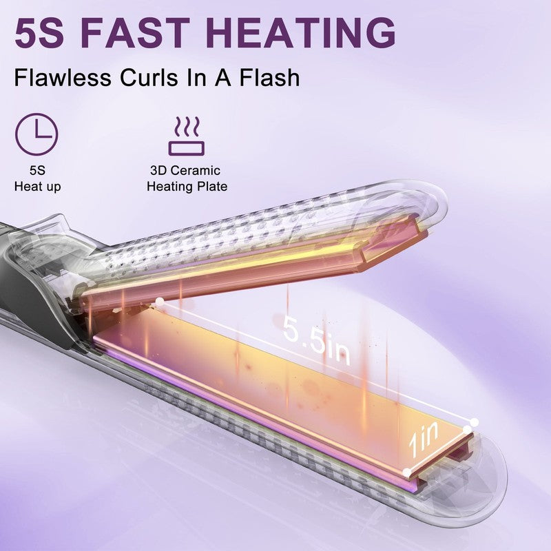 Airflow Styler 2 in1 Curling Iron Flat Hair Straightener Ionic 5 Temps Purple4