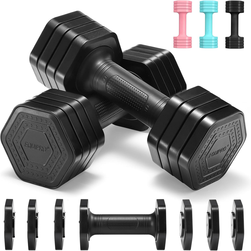 4-in-1 Adjustable Dumbbells Set 2-5lb TPU Handle Home Gym Women Fitness Black0