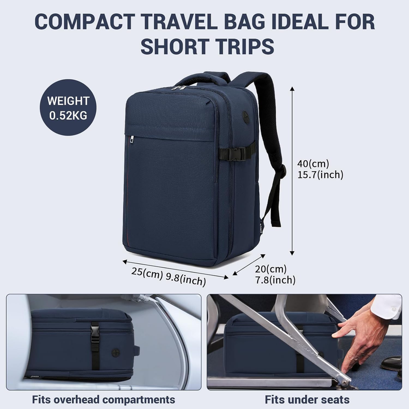 3pc Carry On Luggage Set TSA Lock Spinner Wheels Hardshell Navy Brown5