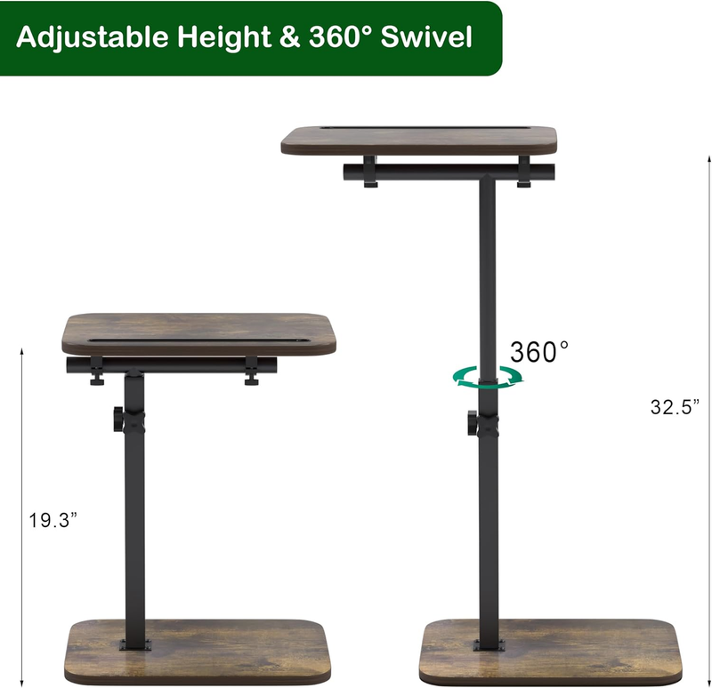 C Table Sofa Tray TV Side Adjustable Height Laptop Table Phone Small Space5