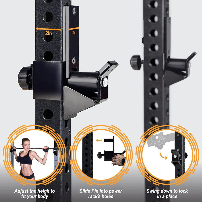 Power Rack J-Hooks Heavy Duty 2x2 Barbell Holders Home Gym2