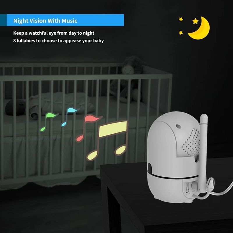 No WiFi Baby Monitor 5" Screen Pan Tilt Zoom Video Audio Night Vision HB65503