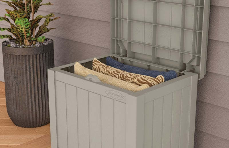 22-Gal Resin Outdoor Storage Deck Box Bench Weather-Resistant Light Taupe2