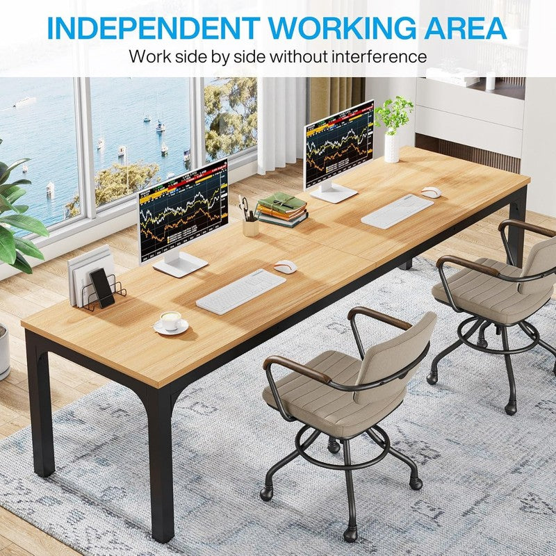 78.7'' Extra Long 2 Person Computer Desk Double Workstation Home Office4